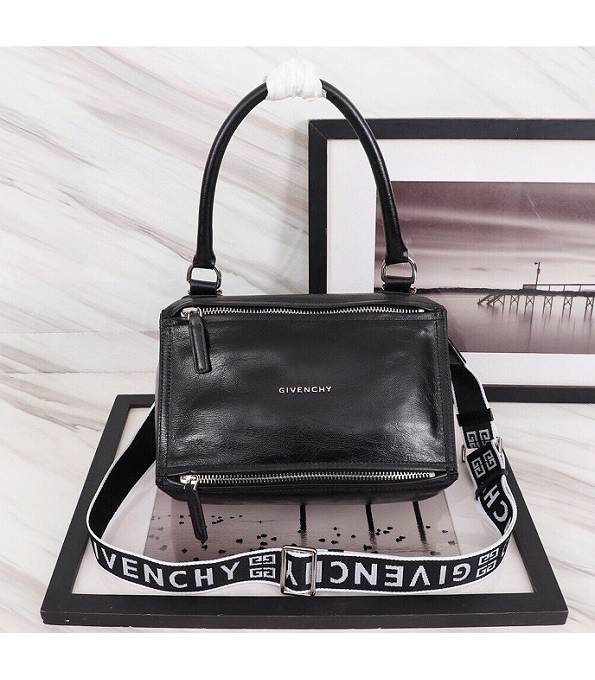 Givenchy Pandora Black Original Oil Wax Aged Calfskin Leather Black Strap 27cm Small Handle Shoulder Bag