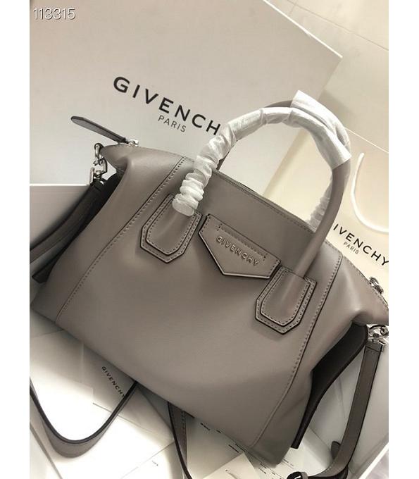 Givenchy Antigona Soft Grey Original Smooth Real Leather 30cm Medium Tote Bag