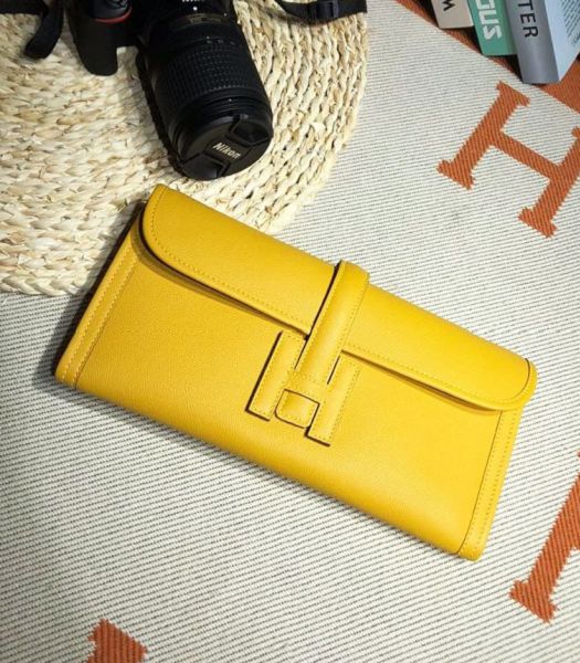 Hermes Jige Elan 29 Yellow Imported Epsom Calfskin Clutch