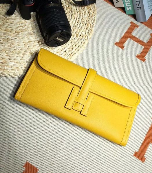 Hermes Jige Elan 29 Yellow Imported Epsom Calfskin Clutch