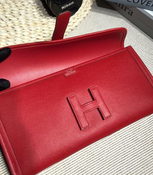 Hermes Jige Elan 29 Red Imported Epsom Calfskin Clutch