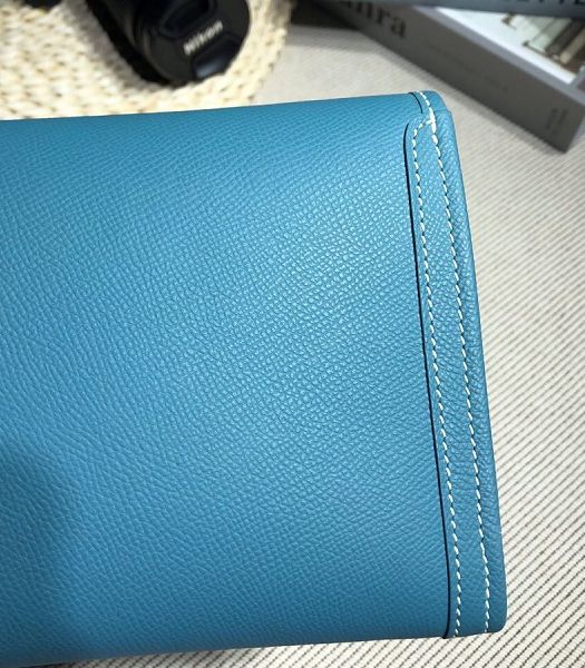 Hermes Jige Elan 29 Denim Blue Imported Epsom Calfskin Clutch
