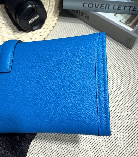 Hermes Jige Elan 29 Blue Imported Epsom Calfskin Clutch