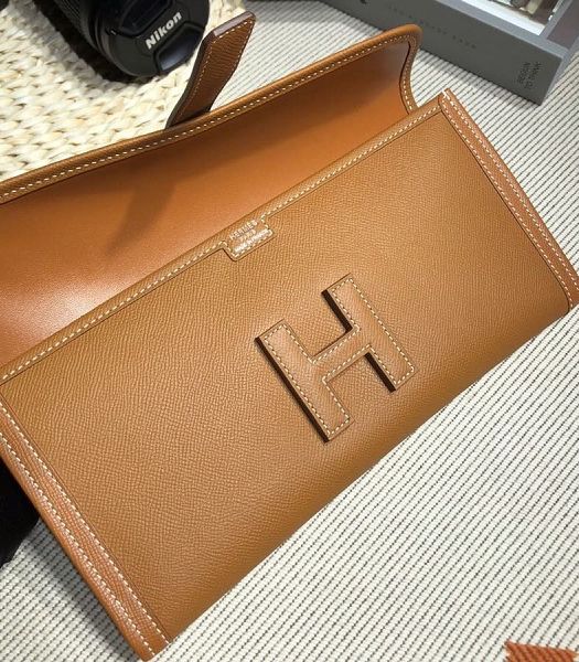 Hermes Jige Elan 29 Brown Imported Epsom Calfskin Clutch