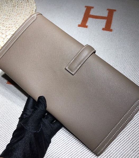 Hermes Jige Elan 29 Elephant Grey Imported Epsom Calfskin Clutch
