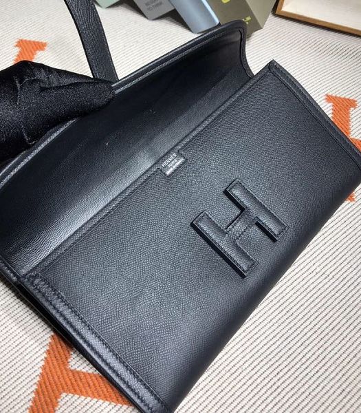 Hermes Jige Elan 29 Black Imported Epsom Calfskin Clutch