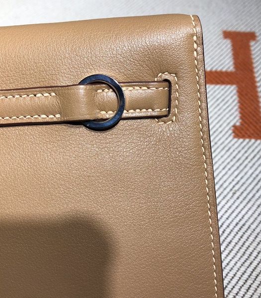 Hermes Kelly 22cm DanSe Apricot Imported Swift Leather Silver Metal Handbag