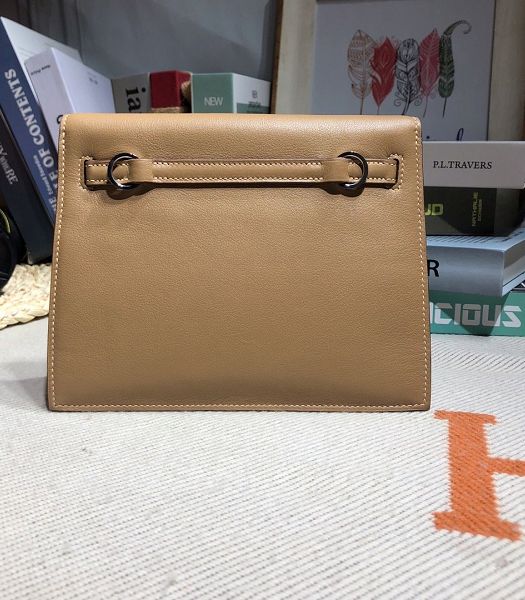 Hermes Kelly 22cm DanSe Apricot Imported Swift Leather Silver Metal Handbag