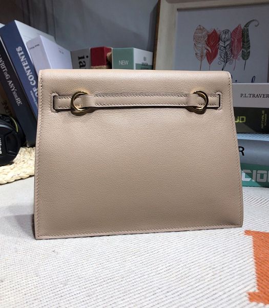Hermes Kelly 22cm DanSe Light Grey Imported Swift Leather Golden Metal Handbag