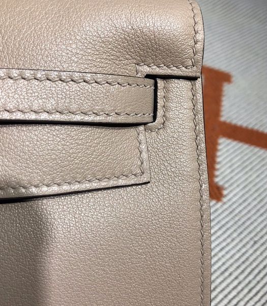 Hermes Kelly 22cm DanSe Light Grey Imported Swift Leather Golden Metal Handbag