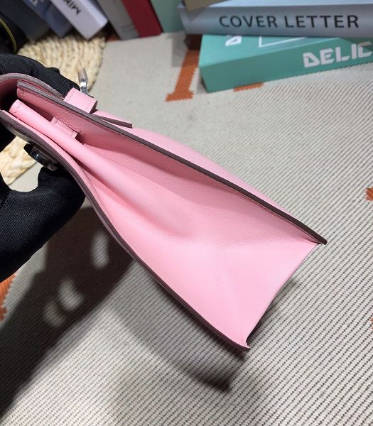 Hermes Kelly 22cm DanSe Pink Imported Swift Leather Silver Metal Handbag