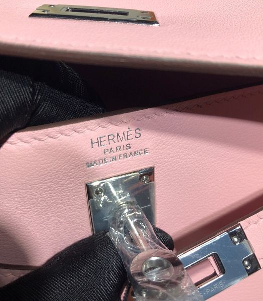Hermes Kelly 22cm DanSe Pink Imported Swift Leather Silver Metal Handbag