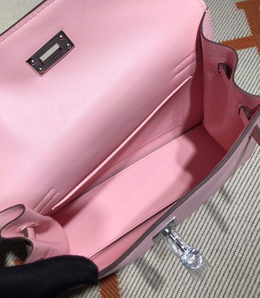 Hermes Kelly 22cm DanSe Pink Imported Swift Leather Silver Metal Handbag