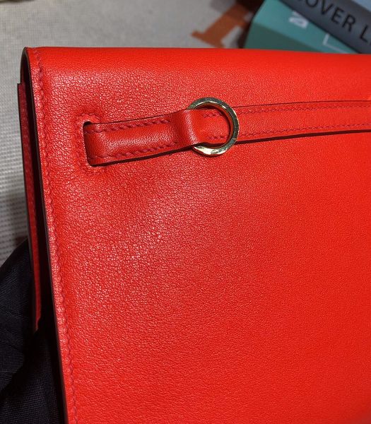 Hermes Kelly 22cm DanSe Red Imported Swift Leather Golden Metal Handbag