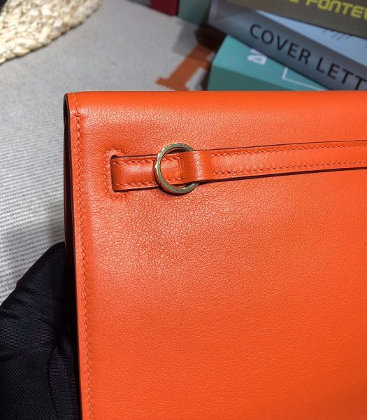 Hermes Kelly 22cm DanSe Orange Imported Swift Leather Golden Metal Handbag