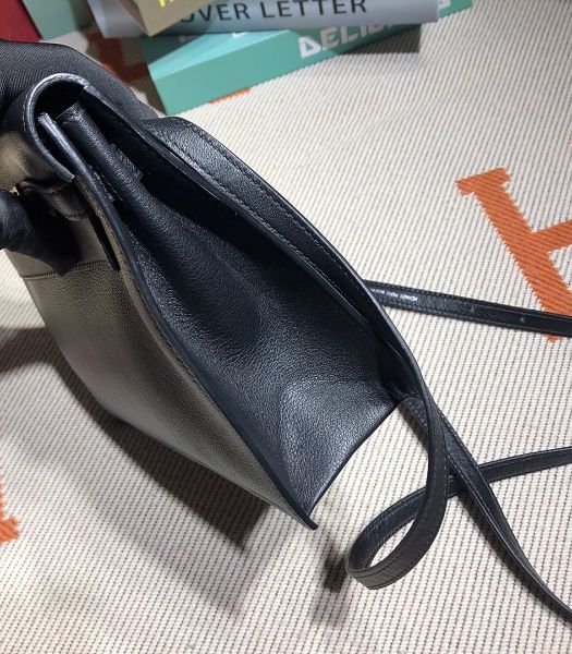 Hermes Kelly 22cm DanSe Black Imported Swift Leather Silver Metal Handbag