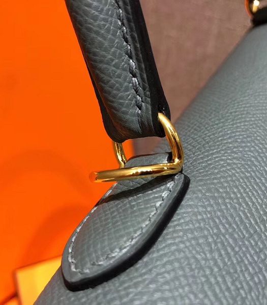 Hermes Kelly 25cm Bag Almond Green Imported Palm Veins Leather Golden Metal