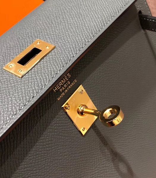 Hermes Kelly 25cm Bag Almond Green Imported Palm Veins Leather Golden Metal