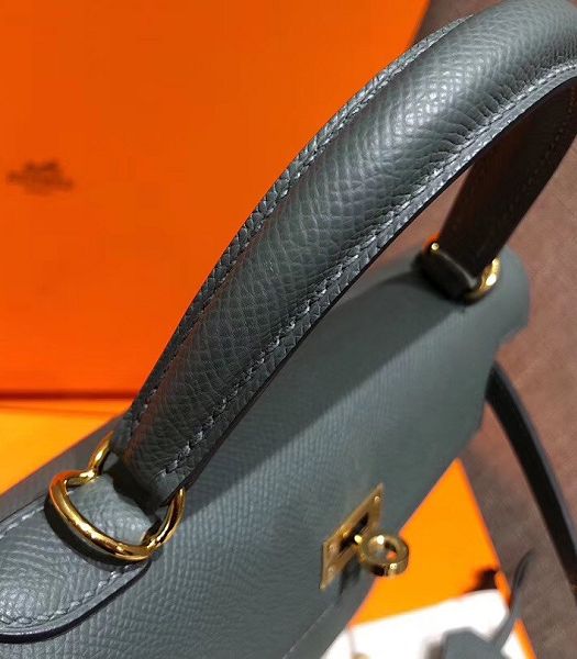 Hermes Kelly 25cm Bag Almond Green Imported Palm Veins Leather Golden Metal