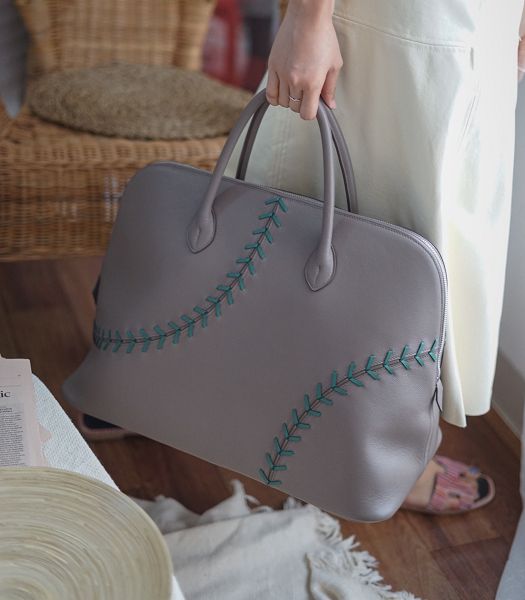 Hermes Bolide 45cm Bag Khaki Imported Leather