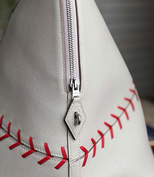 Hermes Bolide 45cm Bag White Imported Leather