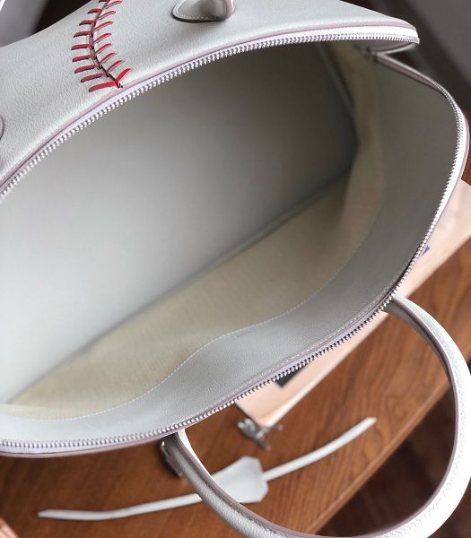 Hermes Bolide 45cm Bag White Imported Leather