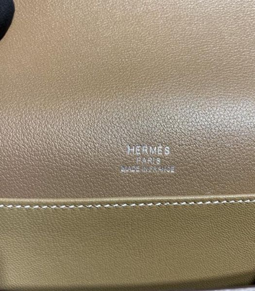 Hermes Roulis Mini 19cm Bag Light Grey Imported Leather Silver Metal