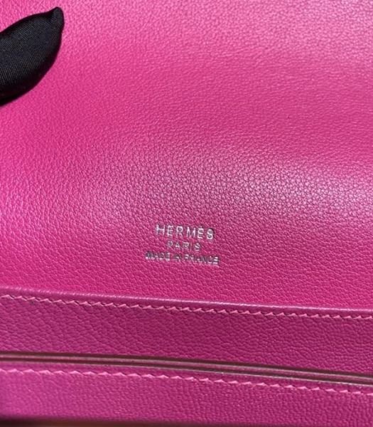 Hermes Roulis Mini 19cm Bag Peach Imported Leather Silver Metal