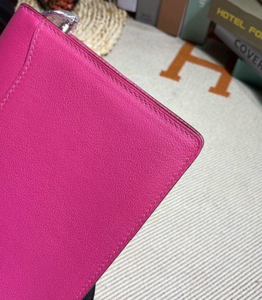 Hermes Roulis Mini 19cm Bag Peach Imported Leather Silver Metal