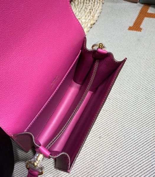 Hermes Roulis Mini 19cm Bag Peach Imported Leather Golden Metal