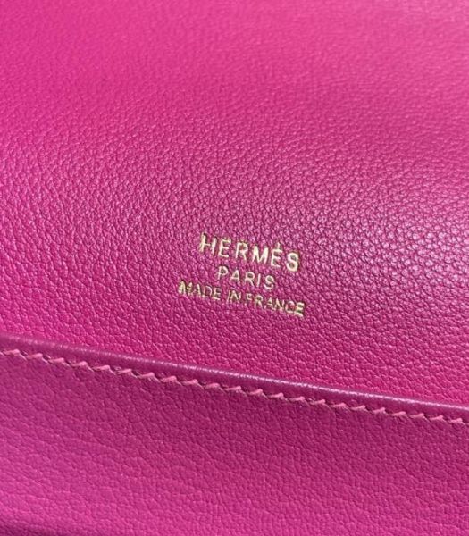 Hermes Roulis Mini 19cm Bag Peach Imported Leather Golden Metal