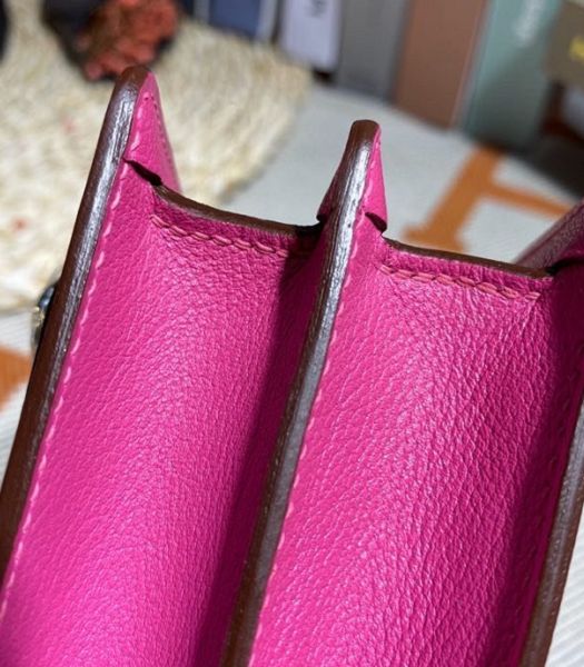 Hermes Roulis Mini 19cm Bag Peach Imported Leather Golden Metal