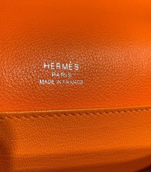 Hermes Roulis Mini 19cm Bag Orange Imported Leather Silver Metal