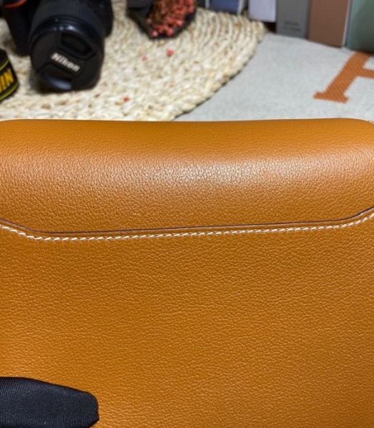 Hermes Roulis Mini 19cm Bag Brown Imported Leather Silver Metal