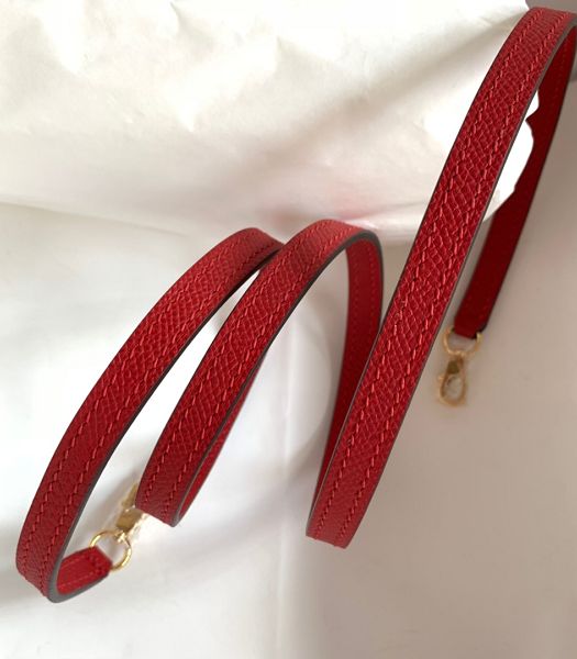 Hermes Kelly 19cm Bag Red Imported Palm Veins Leather Golden Metal