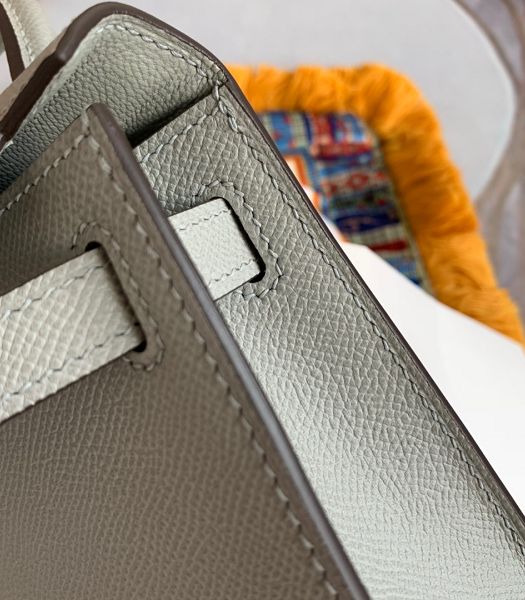 Hermes Kelly 19cm Bag Glacier Blue Imported Palm Veins Leather Golden Metal
