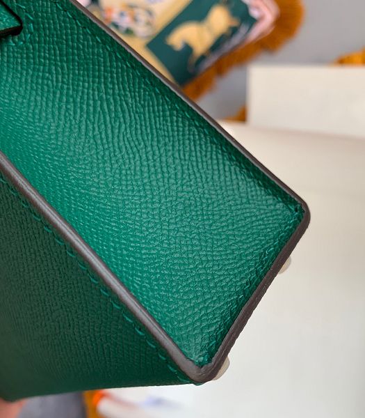 Hermes Kelly 19cm Bag Malachite Green Imported Palm Veins Leather Golden Metal