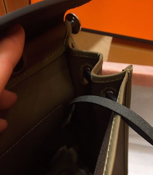 Hermes Herbag Elephant Grey Canvas With Black Imported Leather 31 Zip Tote Handbag
