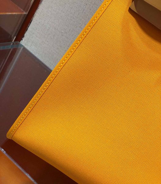 Hermes Herbag Light Yellow Canvas With Light Brown Imported Leather 31 Zip Tote Handbag
