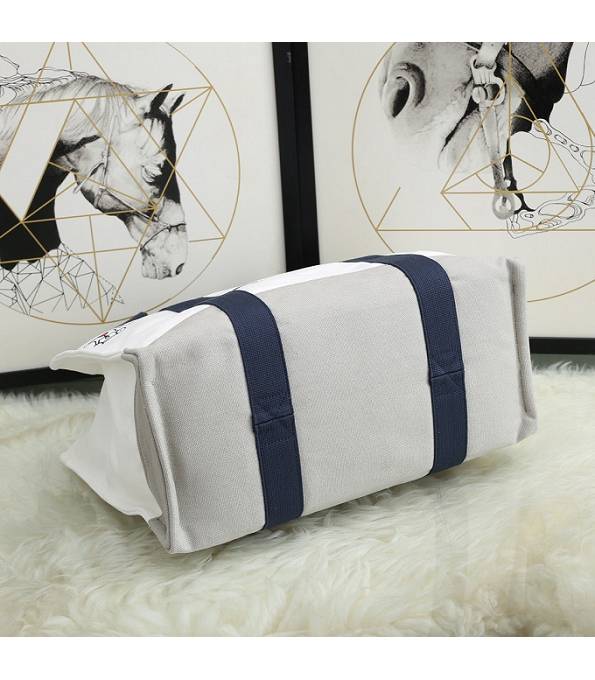 Hermes Adada White/Dark Blue Original Printed Cotton Nappy Bag