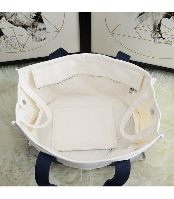 Hermes Adada White/Dark Blue Original Printed Cotton Nappy Bag