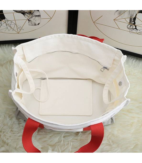 Hermes Adada White/Red Original Printed Cotton Nappy Bag