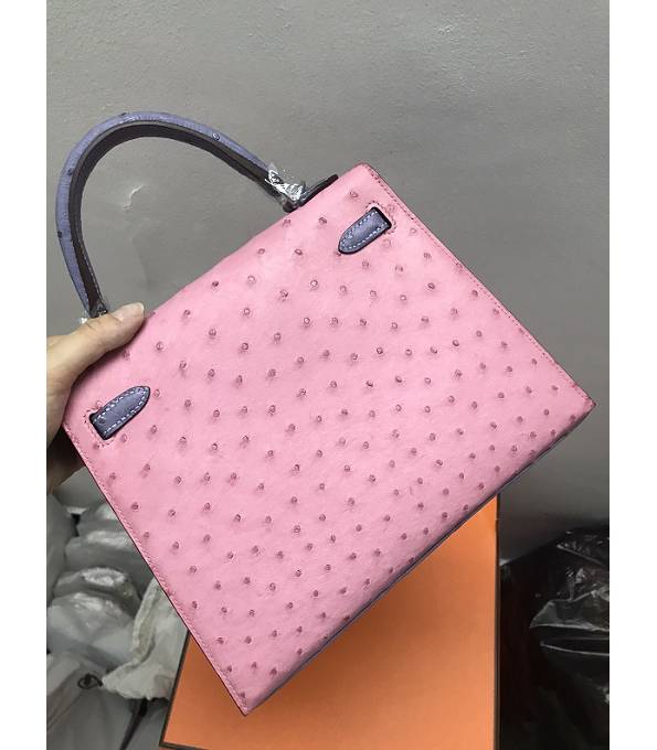 Hermes Kelly 19cm Bag Pink Original Ostrich Leather Silver Metal