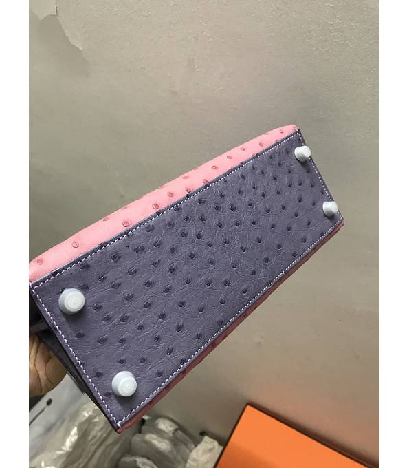 Hermes Kelly 19cm Bag Pink Original Ostrich Leather Silver Metal