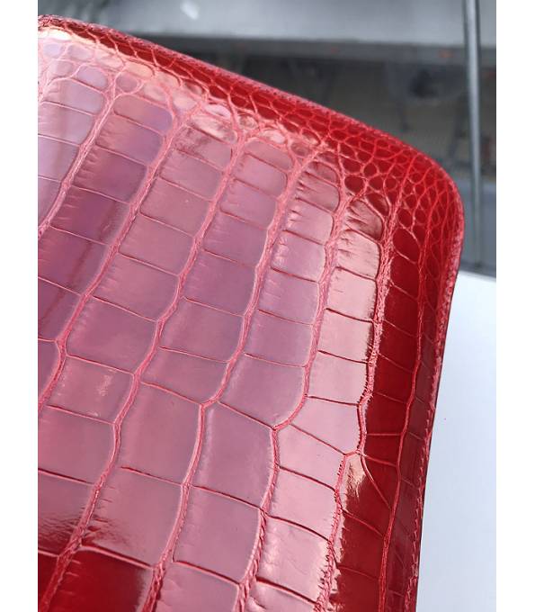 Hermes Constance 24cm Bag Red Real Croc Leather Golden Metal
