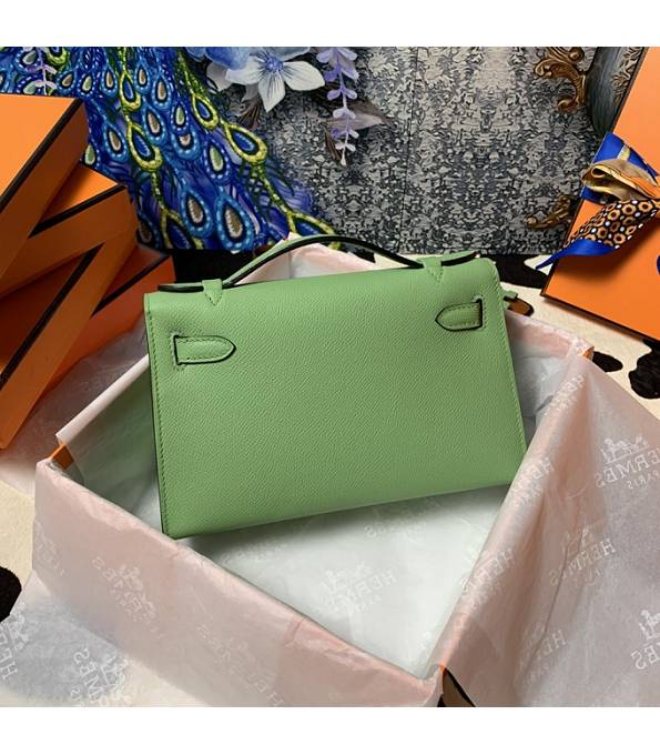 Hermes Kelly Pochette 22cm Bag Apple Green Original Epsom Palm Leather Golden Metal