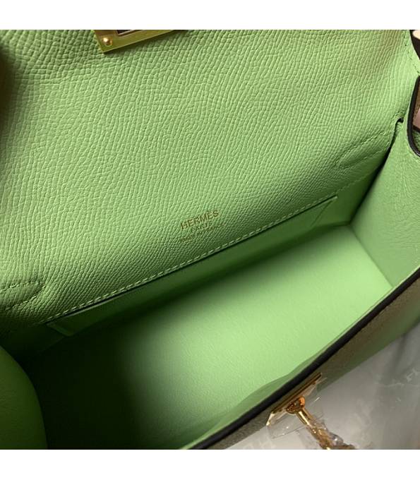 Hermes Kelly Pochette 22cm Bag Apple Green Original Epsom Palm Leather Golden Metal