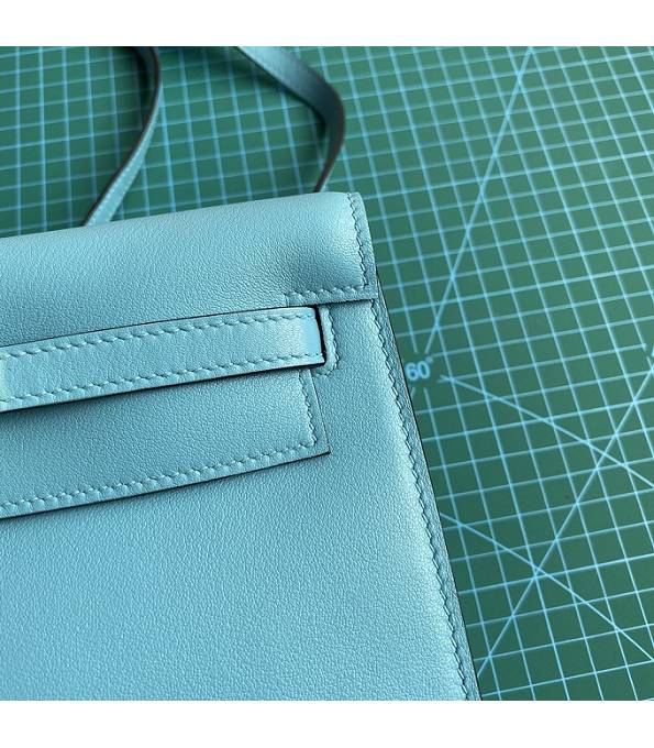 Hermes Kelly 22cm DanSe North Blue Original Swift Leather Golden Metal Handbag