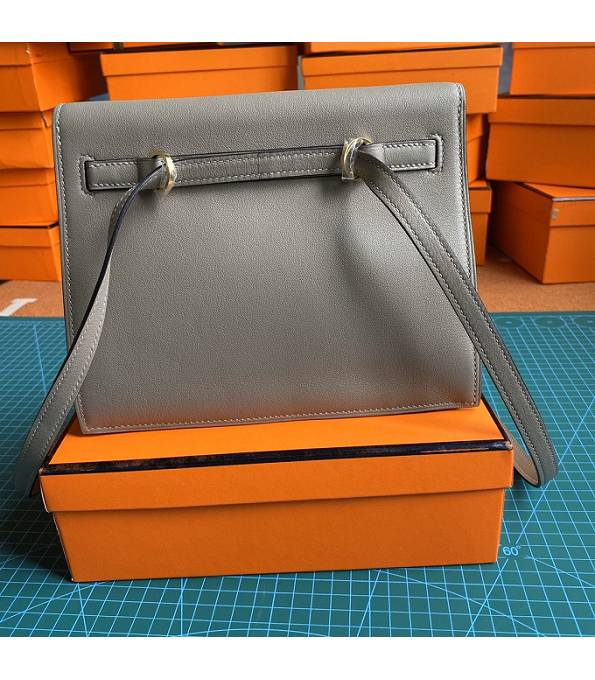 Hermes Kelly 22cm DanSe Grey Original Swift Leather Golden Metal Handbag