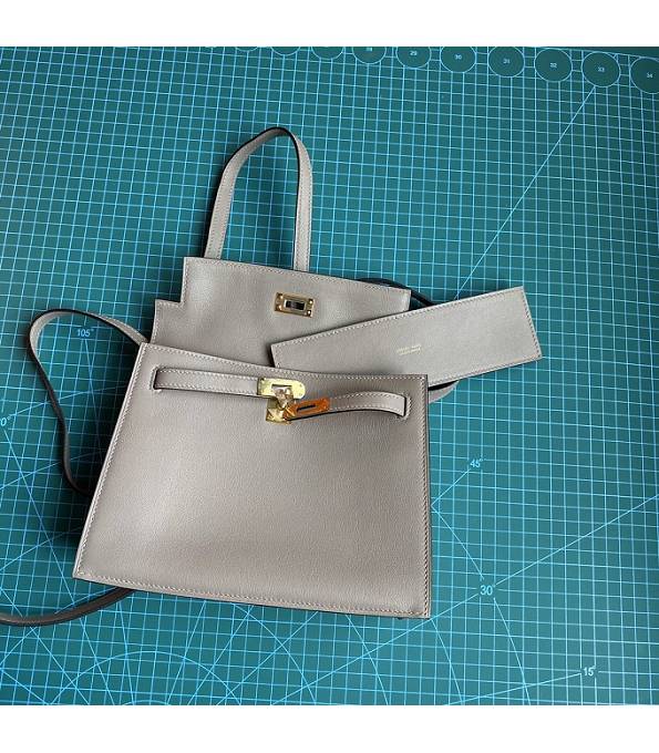 Hermes Kelly 22cm DanSe Grey Original Swift Leather Golden Metal Handbag
